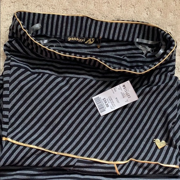 🇨🇦 Casual strapless gold trim dress - Picture 3 of 4